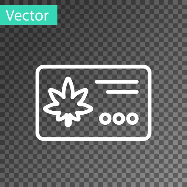 Witte Lijn Kalender Marihuana Cannabisblad Pictogram Geïsoleerd Transparante Achtergrond Nationale — Stockvector