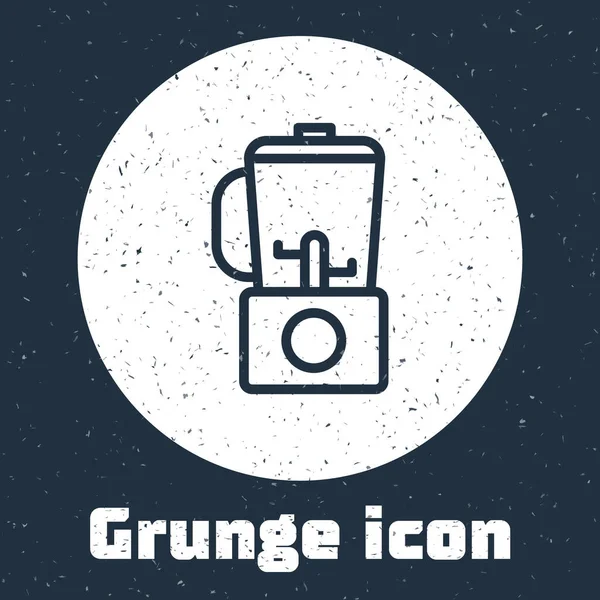 Línea Grunge Icono Blender Aislado Sobre Fondo Gris Cocina Eléctrica — Vector de stock