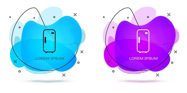 Línea Icono Del Refrigerador Aislado Sobre Fondo Blanco Refrigerador Congelador — Vector de stock