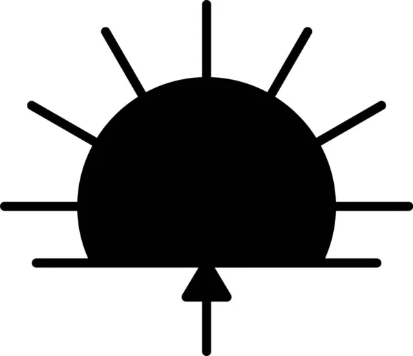 Black Sunrise Icon Isolated White Background Vector Illustration — Stock Vector