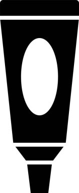 Beyaz arka planda siyah krem ya da losyon kozmetik tüp ikonu var. Erkekler için vücut bakım ürünleri. Vektör İllüstrasyonu