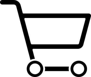 Siyah Alışveriş sepeti simgesi beyaz arka planda yalıtılmış. Online satın alma konsepti. Teslimat hizmeti işareti. Süpermarket sepeti sembolü. Vektör İllüstrasyonu