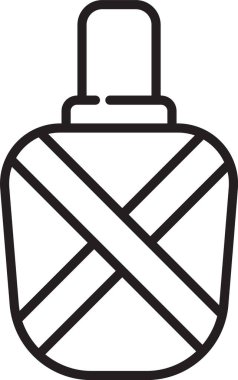 Siyah çizgi kantin su şişesi simgesi beyaz arkaplanda izole edilmiş. Turist matarası ikonu. Kampanyada bir kavanoz su kullanıldı. Vektör İllüstrasyonu
