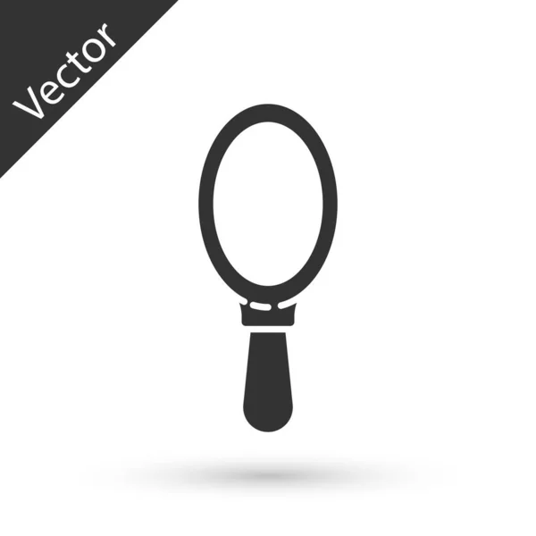 Ikona Grey Hand Zrcadlo Izolované Bílém Pozadí Vektorová Ilustrace — Stockový vektor