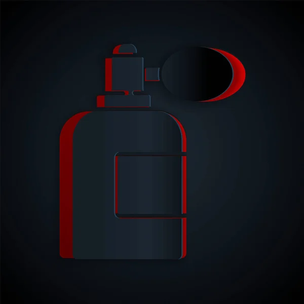 Bottiglia Dopobarba Con Icona Atomizzatore Isolata Sfondo Nero Icona Spray — Vettoriale Stock