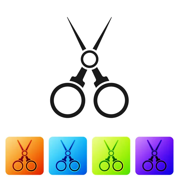 Black Scissors Hairdresser Icon Isolated White Background Hairdresser Fashion Salon — Stock Vector