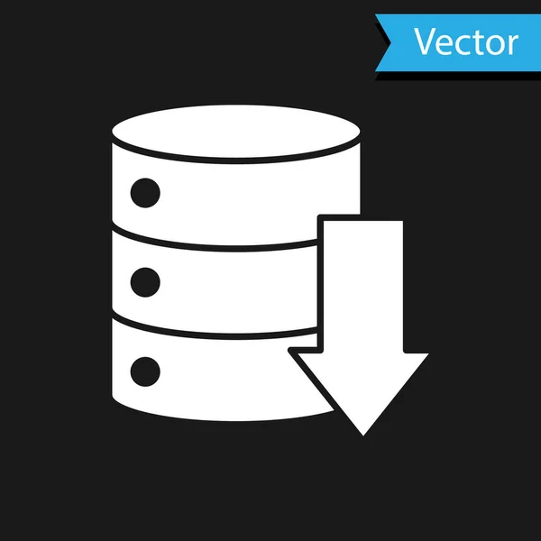 Servidor Branco Dados Ícone Hospedagem Web Isolado Fundo Preto Ilustração —  Vetores de Stock