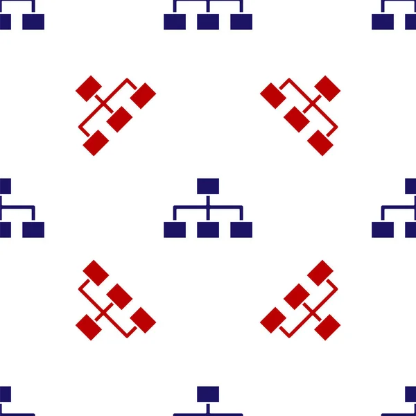 Bleu Rouge Organigramme Hiérarchie Des Affaires Infographie Icône Isolé Motif — Image vectorielle