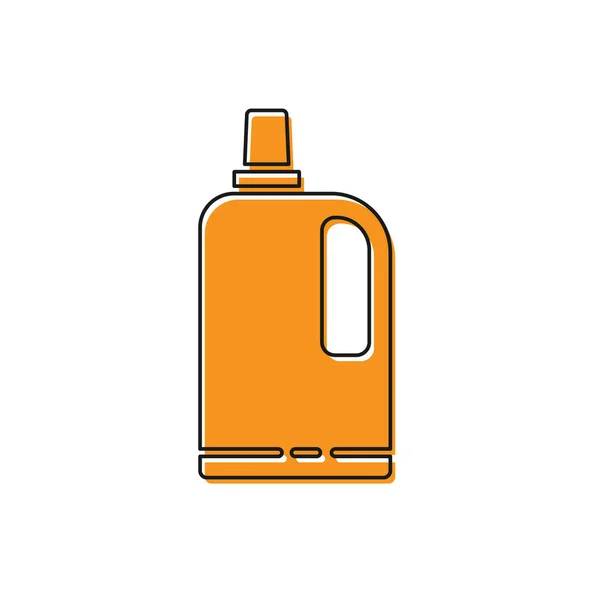 Orange Fabric Softener Icon Isolated White Background Liquid Laundry Detergent — Stock Vector