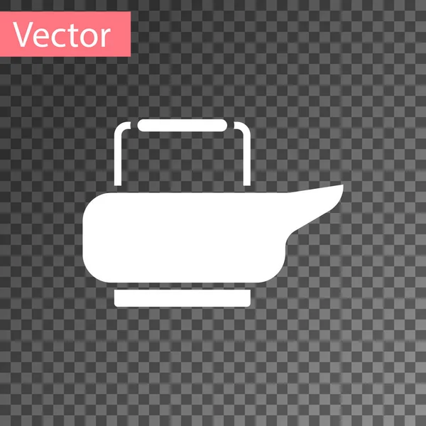 Icono Bedpan Blanco Aislado Sobre Fondo Transparente Aseo Para Pacientes — Vector de stock