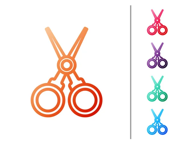 Red Line Scissors Friseursymbol Isoliert Auf Weißem Hintergrund Friseur Modesalon — Stockvektor