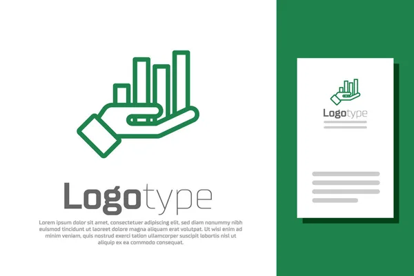 Ligne Verte Graphique Secteurs Icône Infographique Isolé Sur Fond Blanc — Image vectorielle