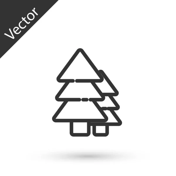 Icono Árbol Línea Gris Aislado Sobre Fondo Blanco Símbolo Forestal — Vector de stock