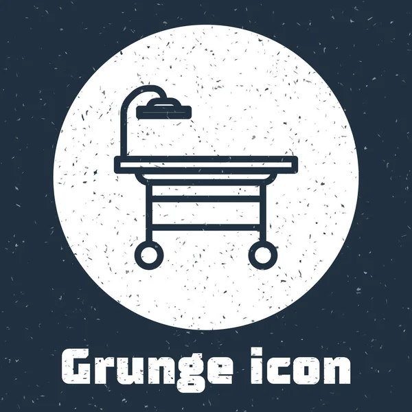 Grunge Line Icône Table Opération Isolée Sur Fond Gris Dessin — Image vectorielle