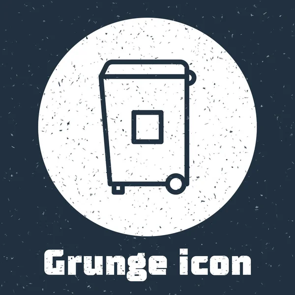 Grunge Line Basura Puede Icono Aislado Sobre Fondo Gris Cartel — Vector de stock