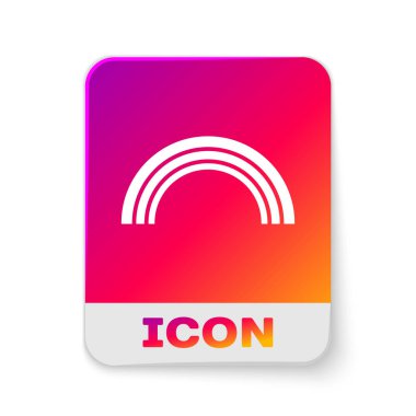 Beyaz gökkuşağı simgesi beyaz arkaplanda izole edildi. Dikdörtgen renk düğmesi. Vektör İllüstrasyonu