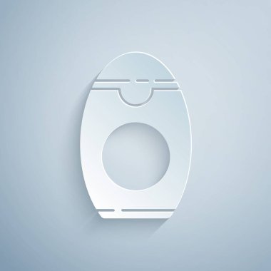 Kağıt kesiği şampuan şişesi gri arka planda izole edilmiş. Kağıt sanatı tarzı. Vektör İllüstrasyonu