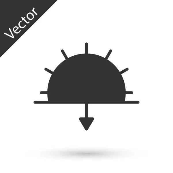 Grey Sunset Ikon Elszigetelt Fehér Háttérrel Vektorillusztráció — Stock Vector