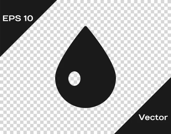 Icono Gota Agua Negra Aislado Sobre Fondo Transparente Ilustración Vectorial — Vector de stock