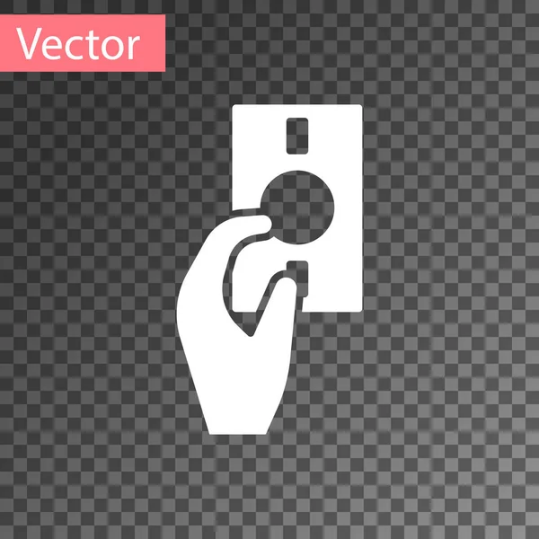 Mano Blanca Sosteniendo Icono Del Dinero Aislado Sobre Fondo Transparente — Vector de stock