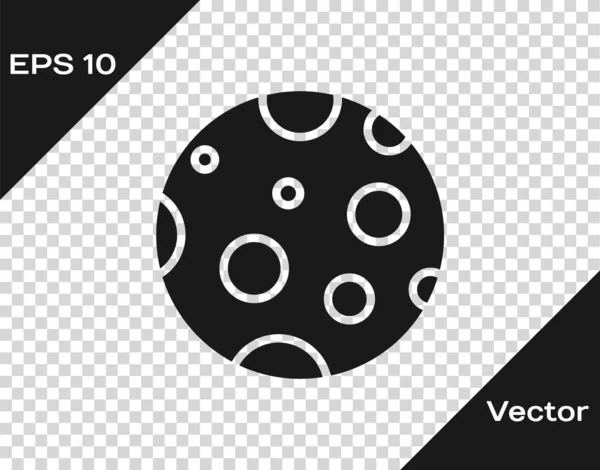 Иконка Черная Луна Изолирована Прозрачном Фоне Векторная Миграция — стоковый вектор