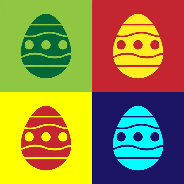 Pop Art Icono Huevo Pascua Aislado Fondo Color Feliz Pascua — Vector de stock