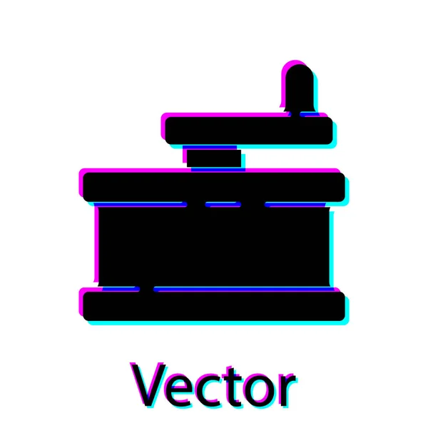 Icono Amoladora Manual Negro Aislado Sobre Fondo Blanco Ilustración Vectorial — Vector de stock