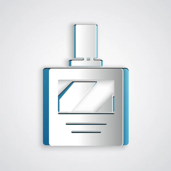 Paper Cut Aftershave Icon Isolated Grey Background Cologne Spray Icon — Stock Vector