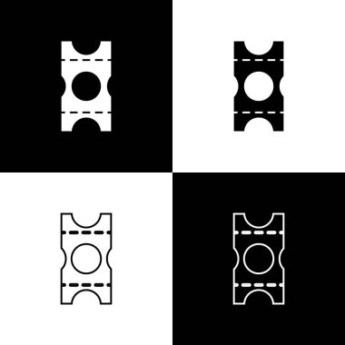 Kupon simgesini siyah beyaz arkaplanda izole et. Boş alışveriş indirimi etiketi. Şablon indirimli afiş. Vektör İllüstrasyonu