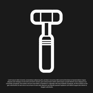 Siyah nöroloji refleks çekici simgesi siyah arkaplanda izole edildi. Vektör İllüstrasyonu