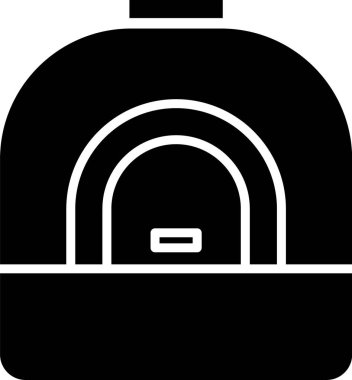 Siyah Fırın simgesi beyaz arka planda yalıtılmış. Soba gazlı fırın işareti. Vektör İllüstrasyonu