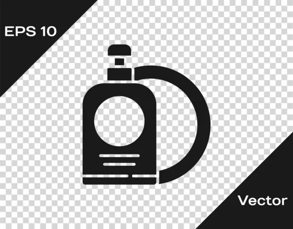 Negro Lavavajillas Botella Líquida Placa Icono Aislado Sobre Fondo Transparente — Vector de stock