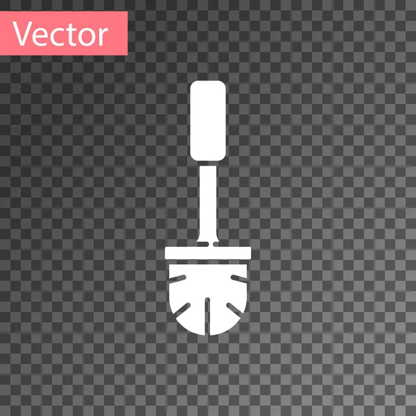 Weiße Toilettenbürste Symbol Isoliert Auf Transparentem Hintergrund Vektorillustration — Stockvektor
