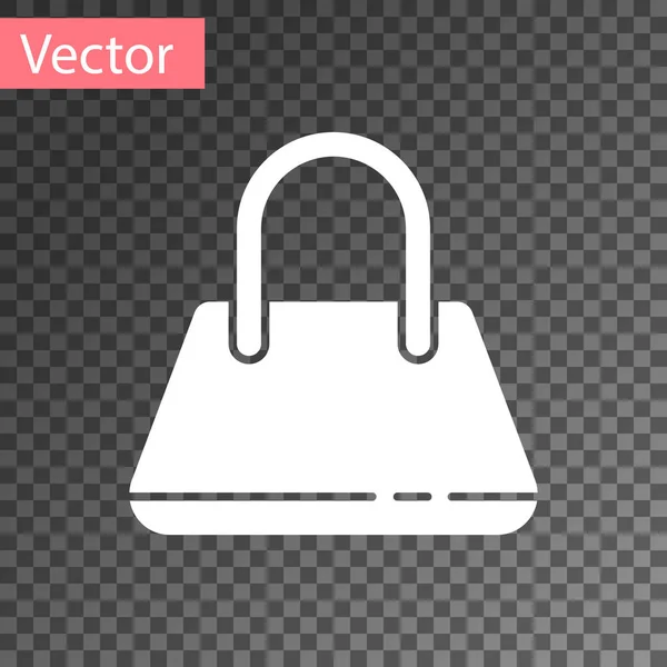 Icono Del Bolso Blanco Aislado Sobre Fondo Transparente Señal Bolso — Vector de stock