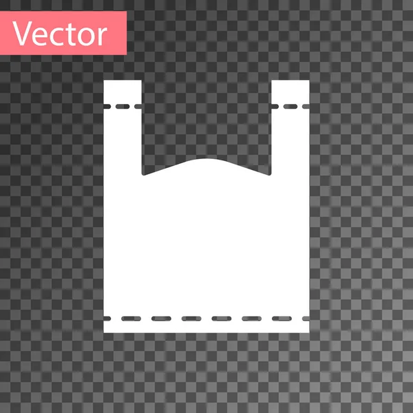 Witte Plastic Zak Pictogram Geïsoleerd Transparante Achtergrond Wegwerp Cellofaan Polytheen — Stockvector