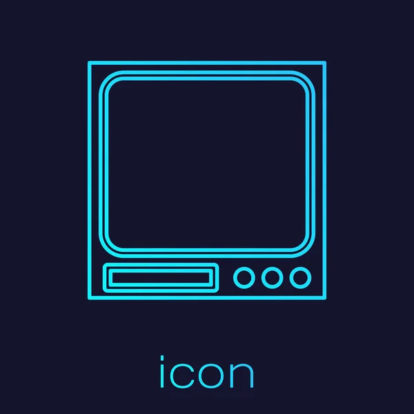 Turquoise Line Electronic Scales Icon Isolated Blue Background Weight Measure — 图库矢量图片