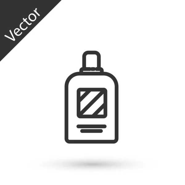 Grey Line Bottle Shampoo Icon Isolated White Background Vector Illustration — Stock Vector