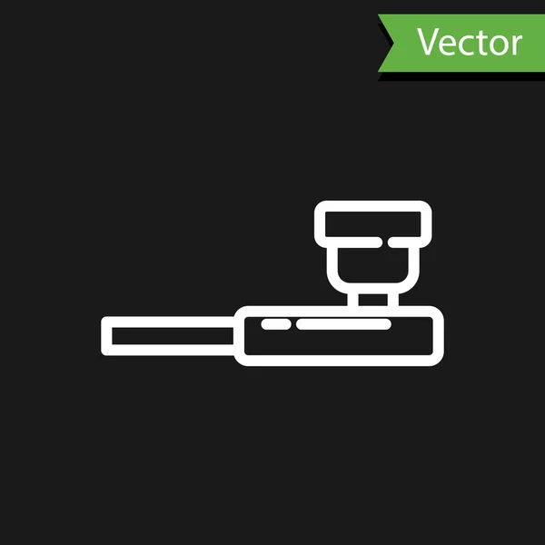 Línea Blanca Pipa Fumar Con Icono Humo Aislado Sobre Fondo — Vector de stock