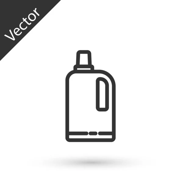 Grey Line Fabric Softener Icon Isolated White Background Liquid Laundry — Stock Vector