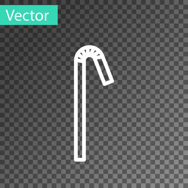 Línea Blanca Icono Paja Plástico Para Beber Aislado Sobre Fondo — Vector de stock