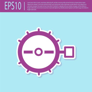 Retro mor tuzak avlama ikonu turkuaz arka planda izole edildi. Vektör.