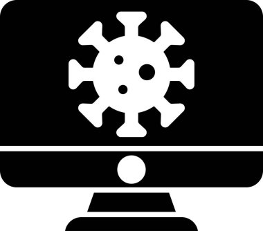 Beyaz arkaplanda siyah virüs istatistikleri izole edildi. Corona virüsü 2019-nCoV. Bakteri ve mikroplar, hücre kanseri, mikrop, mantar. Vektör..