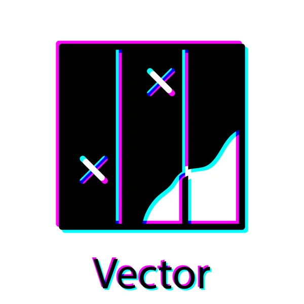 Icono Mapa Plegado Negro Aislado Sobre Fondo Blanco Vector — Vector de stock
