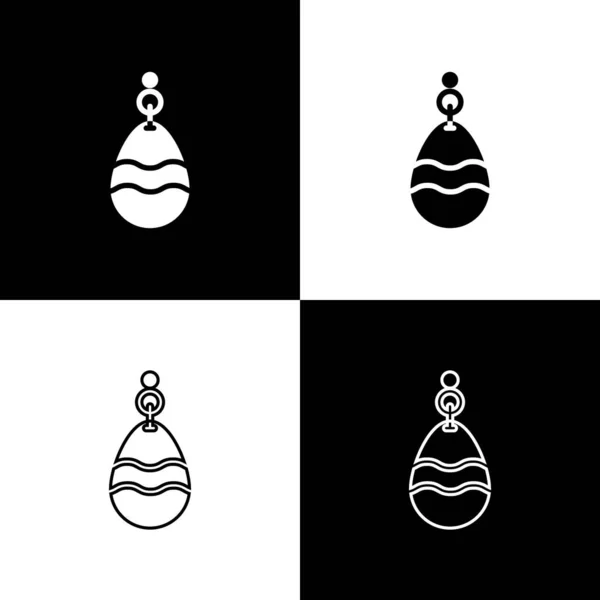 Set Fischlöffelsymbol Isoliert Auf Schwarzem Und Weißem Hintergrund Fischköder Form — Stockvektor
