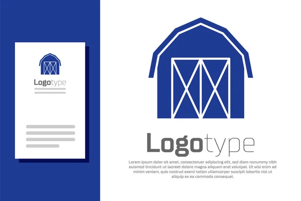 Blaues Bauernhaus Symbol Isoliert Auf Weißem Hintergrund Logo Design Vorlage — Stockvektor