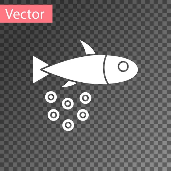 Pescado Blanco Con Icono Caviar Aislado Sobre Fondo Transparente Vector — Vector de stock