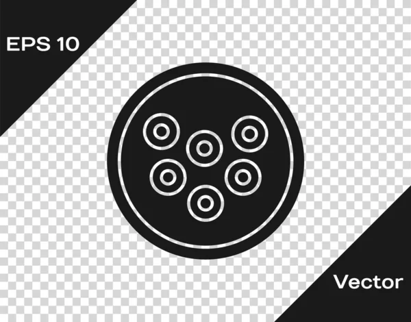 Schwarzer Kaviar Auf Einem Tellersymbol Isoliert Auf Transparentem Hintergrund Vektor — Stockvektor