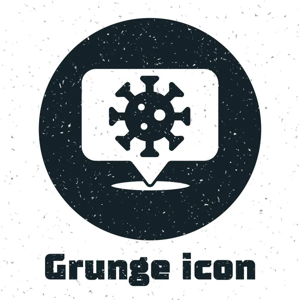 Grunge Corona Virus 2019 Ncov Sur Icône Localisation Isolée Sur — Image vectorielle