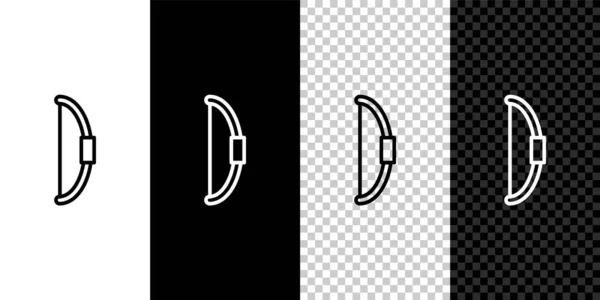 Establecer Línea Icono Arco Aislado Sobre Fondo Blanco Negro Vector — Vector de stock