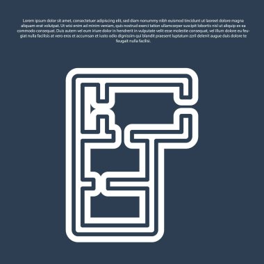 Mavi çizgi ev planı simgesi mavi arka planda izole edildi. Vektör.